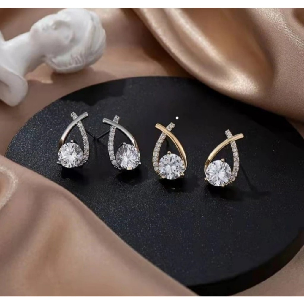 Brinco Brilhante Zircônia Elegante Casual Feminino Banhado Folheado Ouro Prata