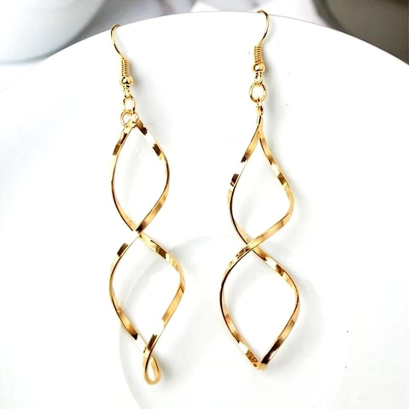 Brinco Espiral Feminino Banhado Ouro 18K Prata Folheado