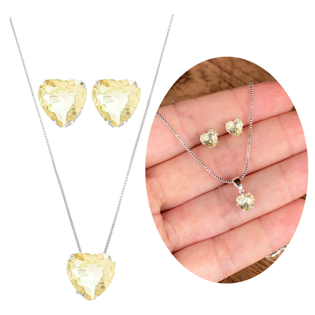 Conjunto Coração Precioso: Brilho, Cor e Sofisticação
