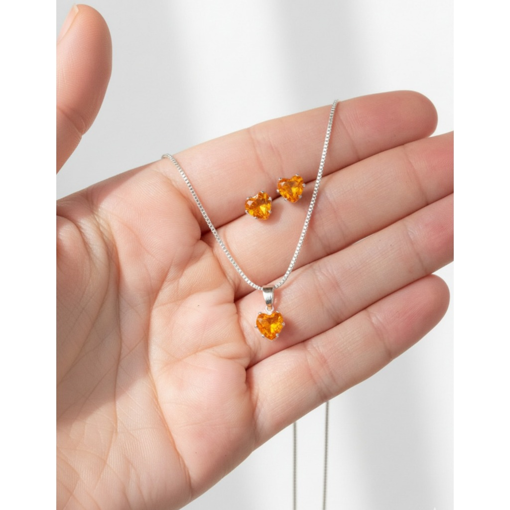 Conjunto Coração Precioso: Brilho, Cor e Sofisticação