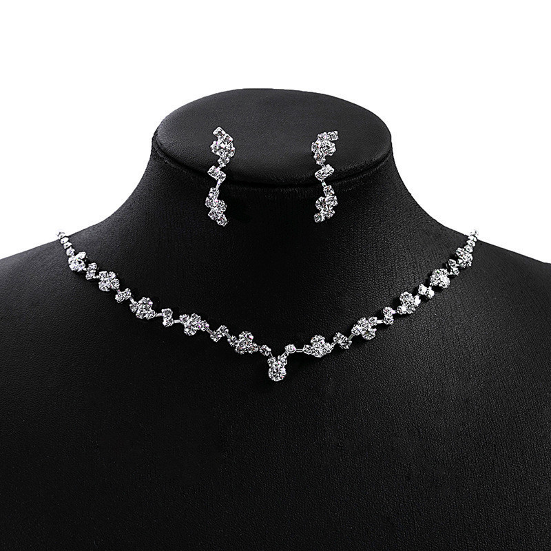 Conjunto de colar e brincos de liga feminina, elegante, luxuoso, moda de alta qualidade, para casamentos e presentes