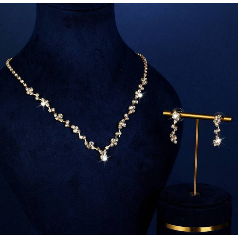 Conjunto Luxury Gala: Colar e Brincos com Brilho Espelhado
