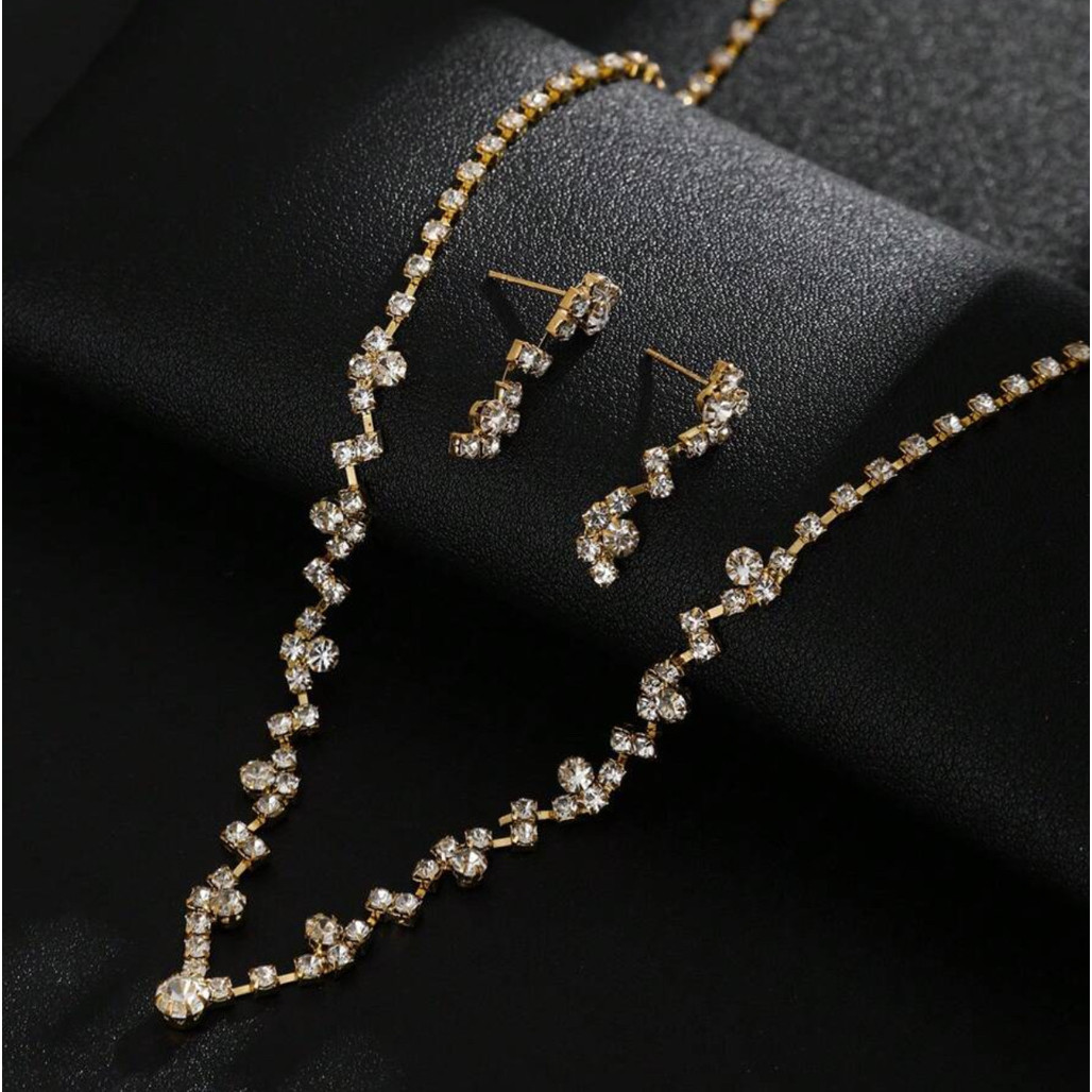 Conjunto de colar e brincos de liga feminina, elegante, luxuoso, moda de alta qualidade, para casamentos e presentes