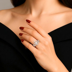 Anel Crown Sparkle™ – Conjunto 2 Peças Coroa + Solitário com Zircônia Brilhante