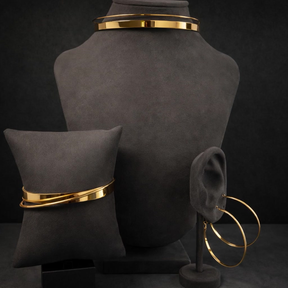 Conjunto de joias clássico colar pulseira brincos e gargantilha Conjunto de três