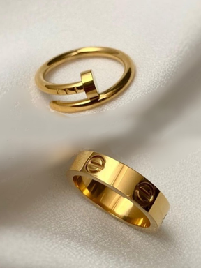 Conjunto Braceletes Aço inoxidável e Anéis Prata ou Dourado Kit Acessórios Femininos Anel Pulseira