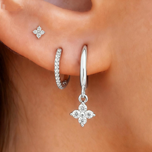 Kit Floral Sparkle™ – 3 Pares de Brincos com Zircônia Banhados a Ouro 18K ou Prata 925