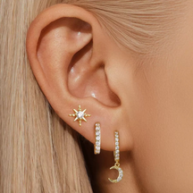Kit Floral Sparkle™ – 3 Pares de Brincos com Zircônia Banhados a Ouro 18K ou Prata 925
