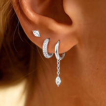 Kit Floral Sparkle™ – 3 Pares de Brincos com Zircônia Banhados a Ouro 18K ou Prata 925