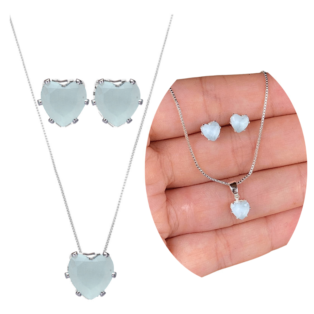 Conjunto Coração Precioso: Brilho, Cor e Sofisticação