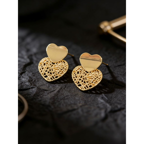 Brincos Geometric Luxe™ – Design Vazado em Aço Inoxidável Dourado ou Prata