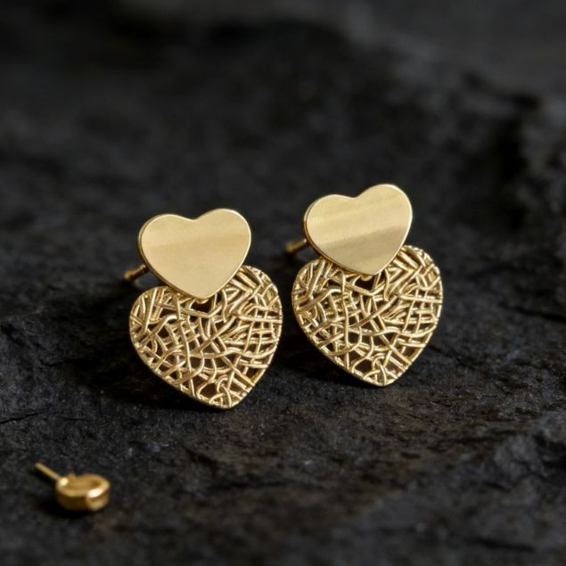 Brincos Geometric Luxe™ – Design Vazado em Aço Inoxidável Dourado ou Prata