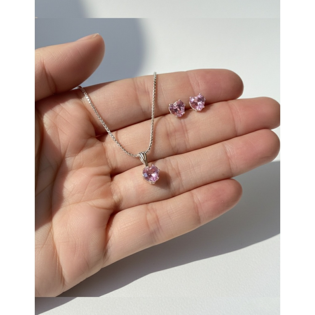 Conjunto Coração Precioso: Brilho, Cor e Sofisticação