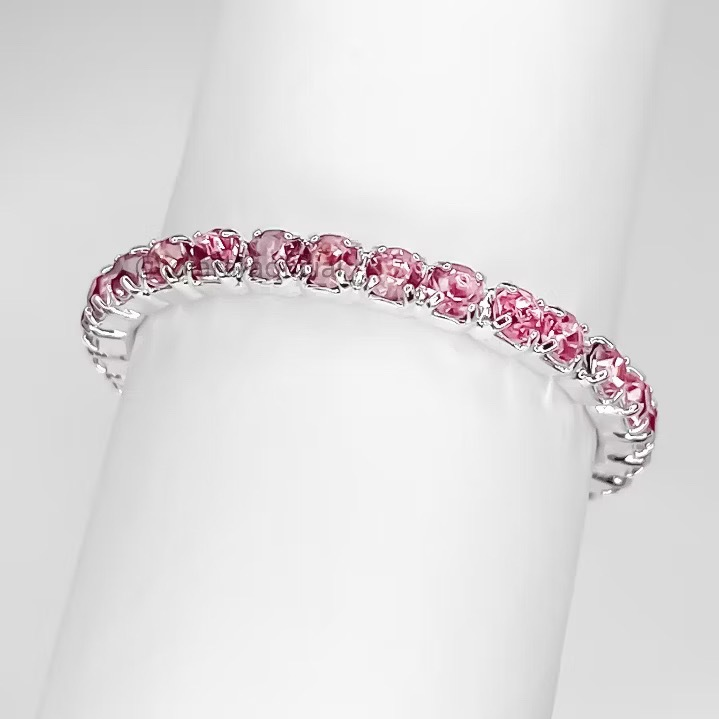 Anel Duplo Feminino Luxo Pedra Rosa – Semijoia Ouro 18K ou Prata | 2 Peças para Usar Separadas
