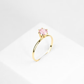Anel Duplo Feminino Luxo Pedra Rosa – Semijoia Ouro 18K ou Prata | 2 Peças para Usar Separadas