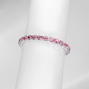 Anel Duplo Feminino Luxo Pedra Rosa – Semijoia Ouro 18K ou Prata | 2 Peças para Usar Separadas