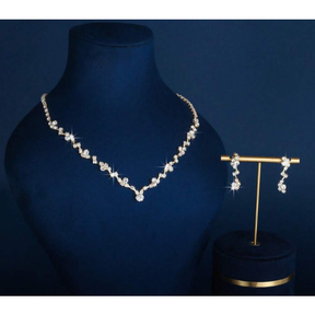 Conjunto Luxury Gala: Colar e Brincos com Brilho Espelhado