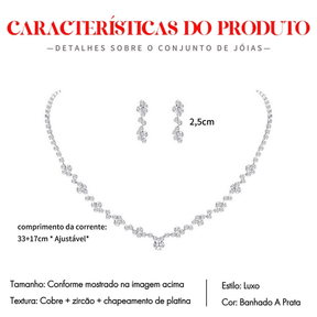 Conjunto de colar e brincos de liga feminina, elegante, luxuoso, moda de alta qualidade, para casamentos e presentes