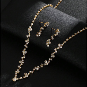 Conjunto de colar e brincos de liga feminina, elegante, luxuoso, moda de alta qualidade, para casamentos e presentes