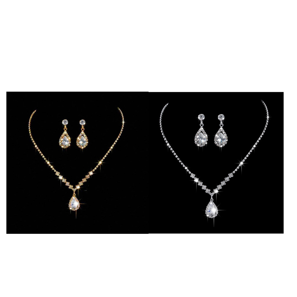 Conjunto Elegance Drop™ 3 em 1 – Colar, Brincos e Pulseira Banhados a Prata