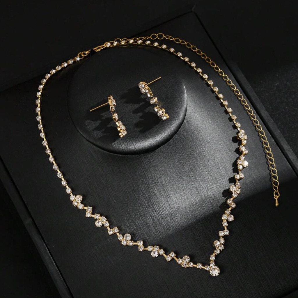 Conjunto de colar e brincos de liga feminina, elegante, luxuoso, moda de alta qualidade, para casamentos e presentes