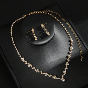 Conjunto de colar e brincos de liga feminina, elegante, luxuoso, moda de alta qualidade, para casamentos e presentes